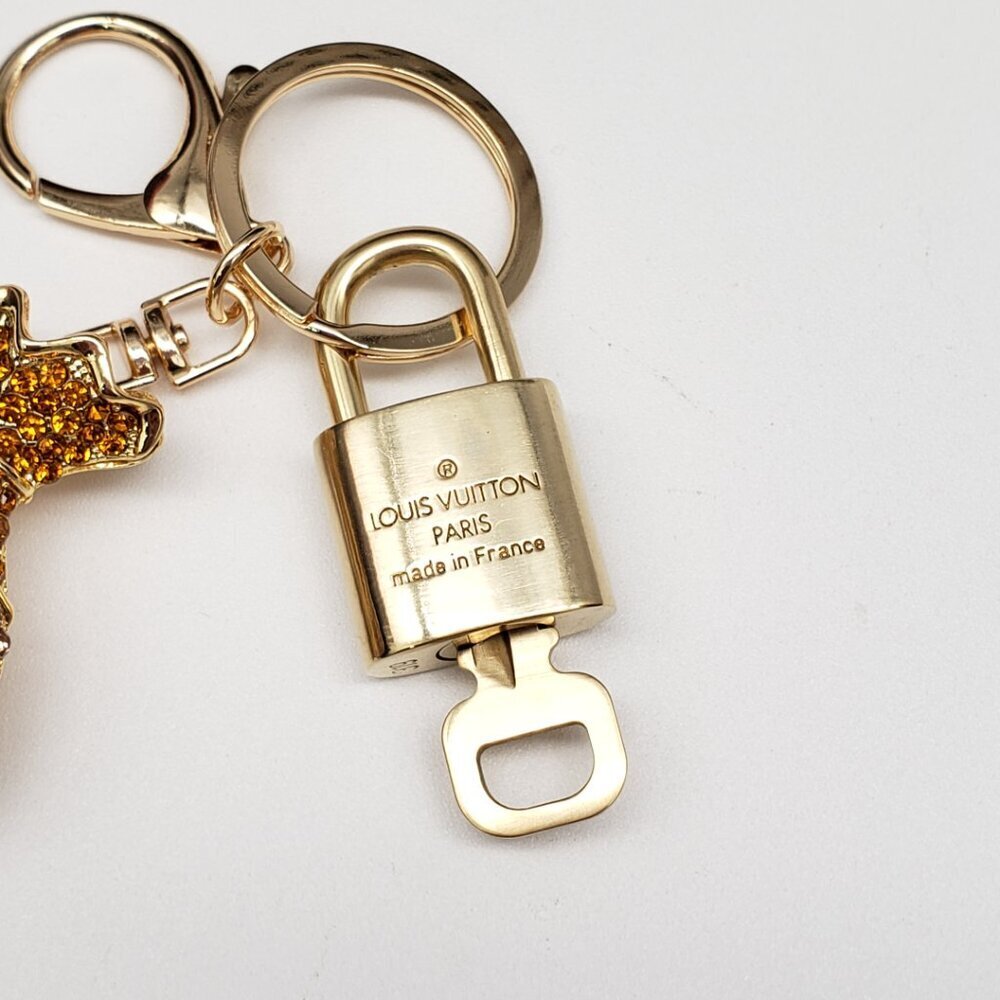 Authentic Louis Vuitton Padlock & Key Gold ✨Unbranded Bag Charm Keychain - Picture 4 of 8